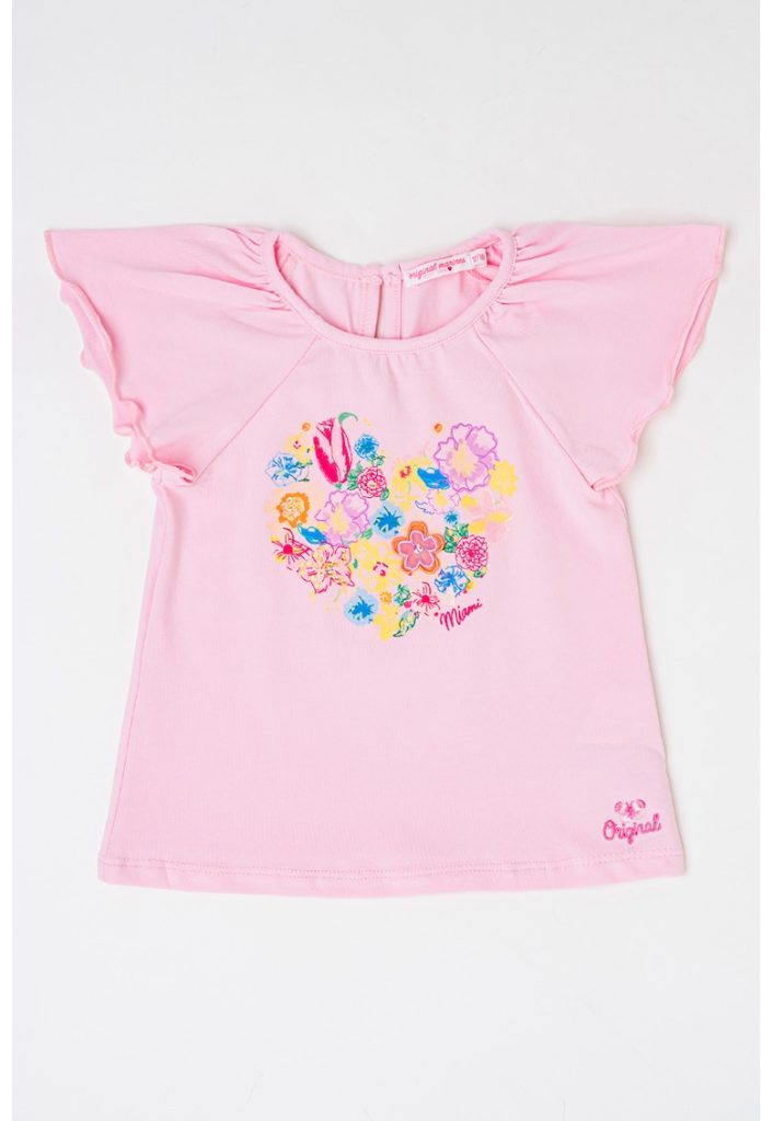 Tricou din amestec de bumbac cu model floral-FETE/IMBRACAMINTE/Tricouri si maiouri-IMBRACAMINTE/Tricouri si maiouri