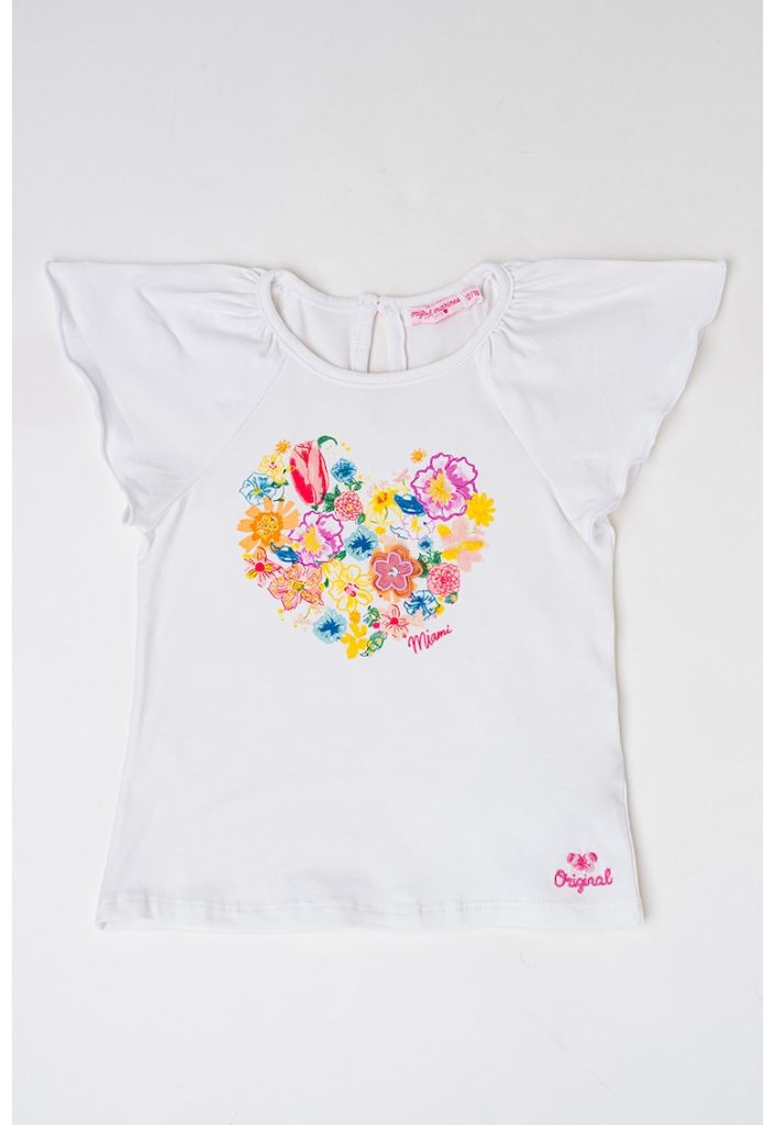 Tricou din amestec de bumbac cu model floral-FETE/IMBRACAMINTE/Tricouri si maiouri-IMBRACAMINTE/Tricouri si maiouri