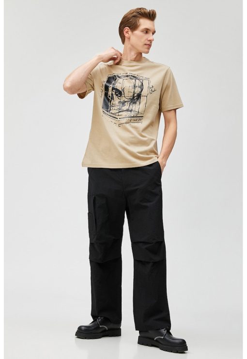 Tricou din amestec de bumbac cu model grafic-BARBATI/IMBRACAMINTE/Tricouri si maiouri-IMBRACAMINTE/Tricouri si maiouri