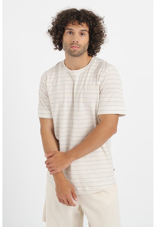 Tricou din amestec de bumbac cu model in dungi-BARBATI/IMBRACAMINTE/Tricouri si maiouri-IMBRACAMINTE/Tricouri si maiouri