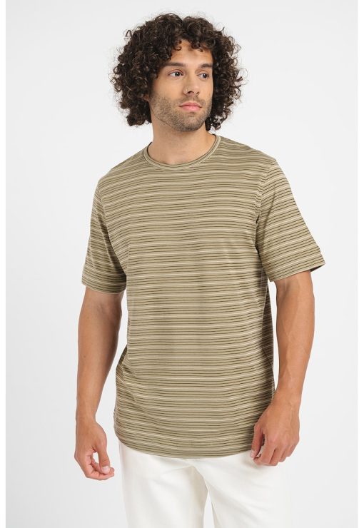 Tricou din amestec de bumbac cu model in dungi-BARBATI/IMBRACAMINTE/Tricouri si maiouri-IMBRACAMINTE/Tricouri si maiouri