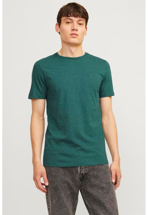 Tricou din amestec de bumbac organic cu decolteu la baza gatului-BARBATI/IMBRACAMINTE/Tricouri si maiouri-IMBRACAMINTE/Tricouri si maiouri