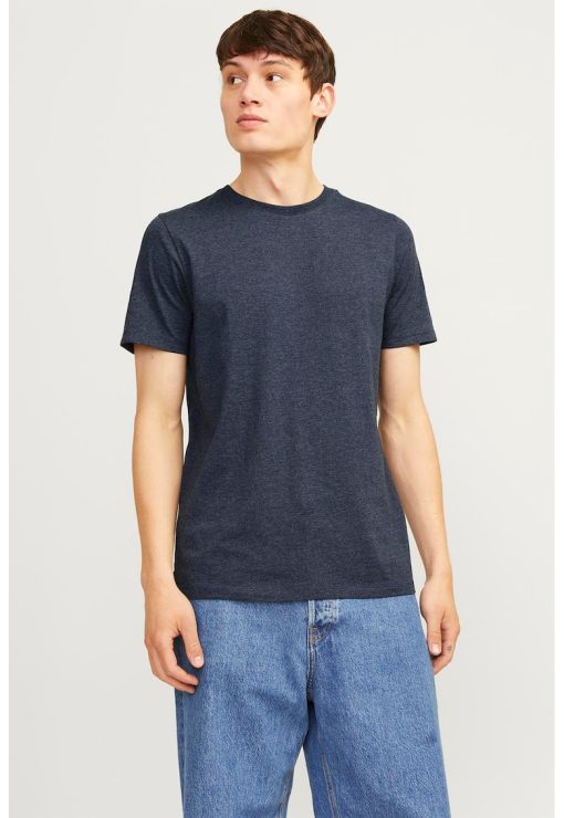 Tricou din amestec de bumbac organic cu decolteu la baza gatului-BARBATI/IMBRACAMINTE/Tricouri si maiouri-IMBRACAMINTE/Tricouri si maiouri