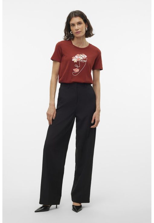 Tricou din amestec de modal cu imprimeu grafic-FEMEI/IMBRACAMINTE/Tricouri si maiouri-IMBRACAMINTE/Tricouri si maiouri