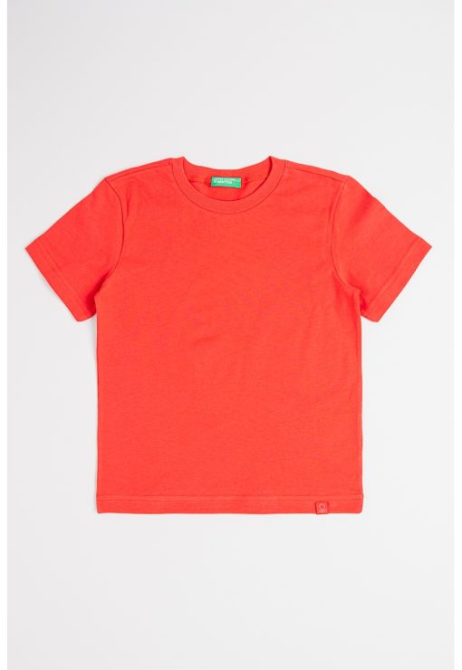 Tricou din bumbac cu decolteu la baza gatului-BAIETI/IMBRACAMINTE/Tricouri si maiouri-IMBRACAMINTE/Tricouri si maiouri