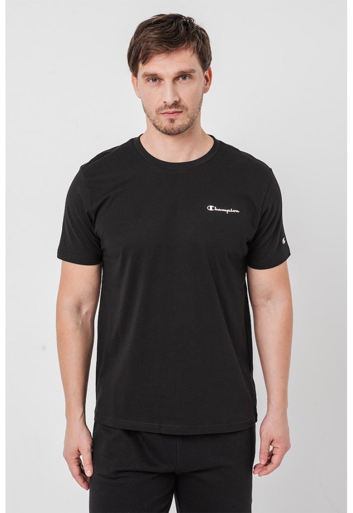 Tricou din bumbac cu detalii logo Basic-BARBATI/IMBRACAMINTE/Tricouri si maiouri-IMBRACAMINTE/Tricouri si maiouri