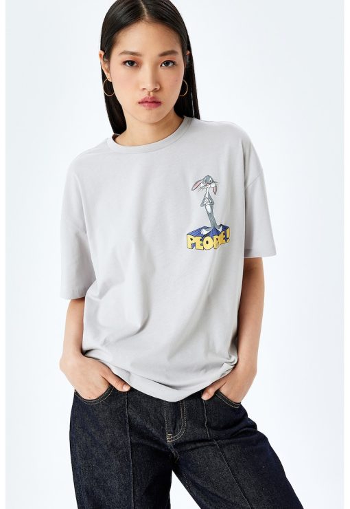 Tricou din bumbac cu imprimeu-FEMEI/IMBRACAMINTE/Tricouri si maiouri-IMBRACAMINTE/Tricouri si maiouri