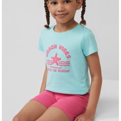 Tricou din bumbac cu imprimeu si decolteu rotund-FETE/IMBRACAMINTE/Tricouri si maiouri-IMBRACAMINTE/Tricouri si maiouri