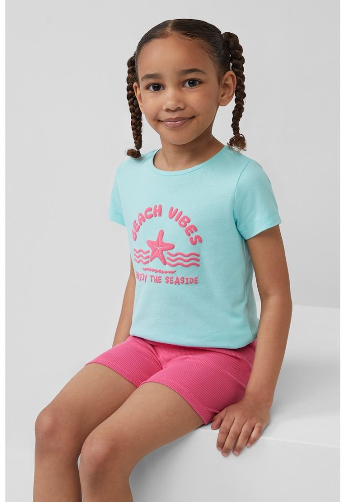Tricou din bumbac cu imprimeu si decolteu rotund-FETE/IMBRACAMINTE/Tricouri si maiouri-IMBRACAMINTE/Tricouri si maiouri