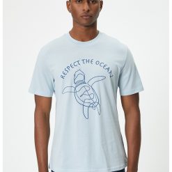 Tricou din bumbac cu imprimeu text-BARBATI/IMBRACAMINTE/Tricouri si maiouri-IMBRACAMINTE/Tricouri si maiouri