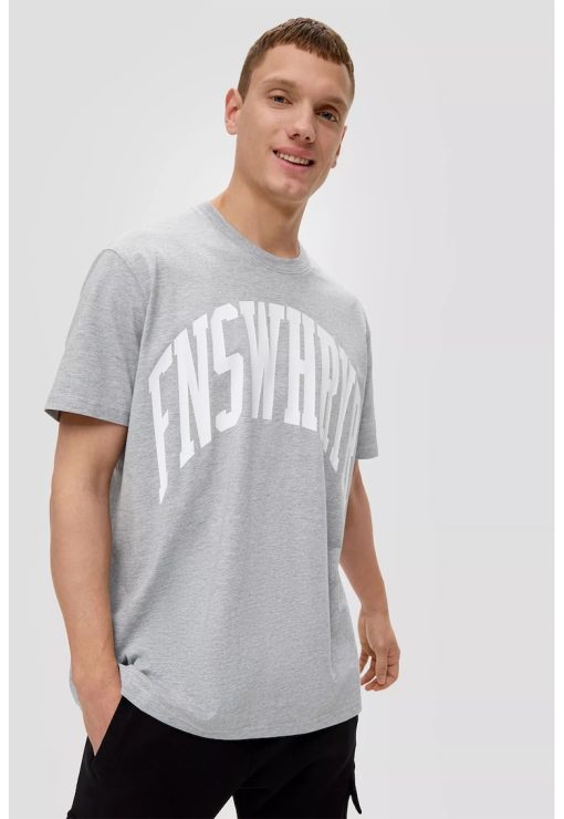 Tricou din bumbac cu imprimeu text-BARBATI/IMBRACAMINTE/Tricouri si maiouri-IMBRACAMINTE/Tricouri si maiouri