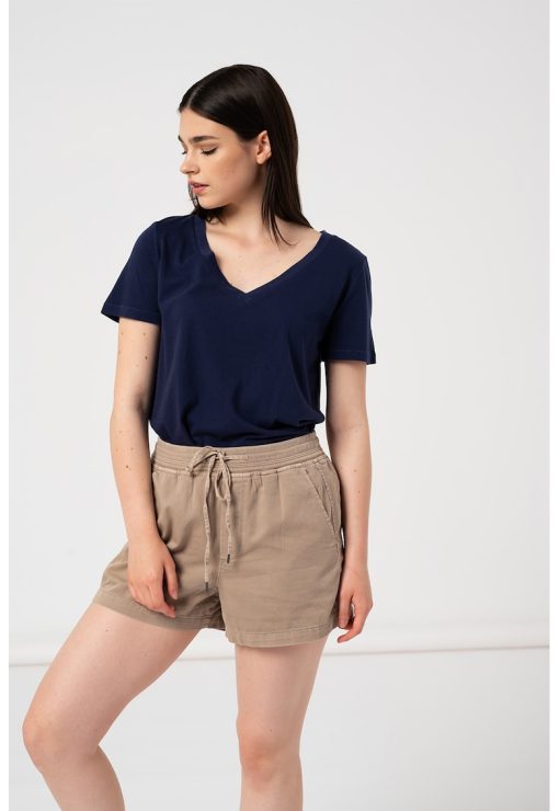 Tricou din bumbac organic cu decolteu in V-FEMEI/IMBRACAMINTE/Tricouri si maiouri-IMBRACAMINTE/Tricouri si maiouri