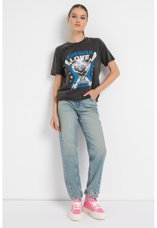 Tricou din bumbac organic cu imprimeu-FEMEI/IMBRACAMINTE/Tricouri si maiouri-IMBRACAMINTE/Tricouri si maiouri