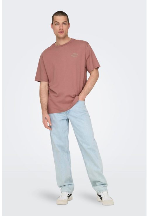 Tricou din bumbac organic cu imprimeu pe partea din spate-BARBATI/IMBRACAMINTE/Tricouri si maiouri-IMBRACAMINTE/Tricouri si maiouri