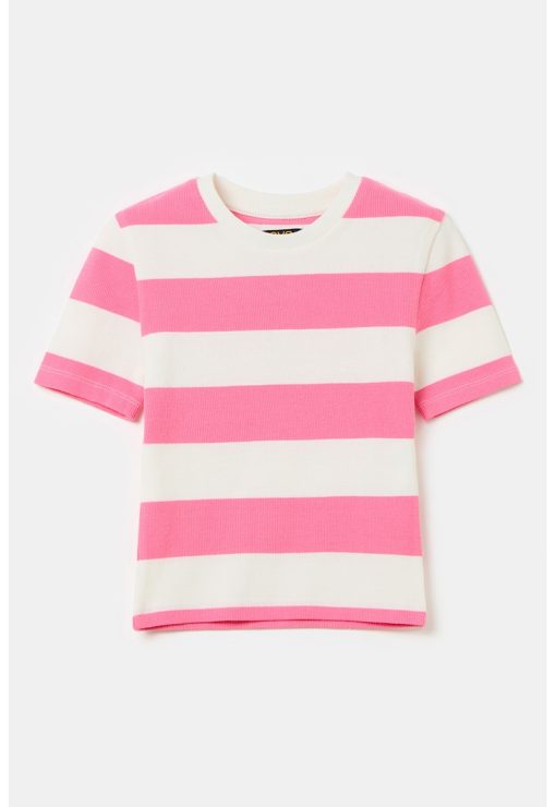 Tricou in dungi cu decolteu rotund-FETE/IMBRACAMINTE/Tricouri si maiouri-IMBRACAMINTE/Tricouri si maiouri