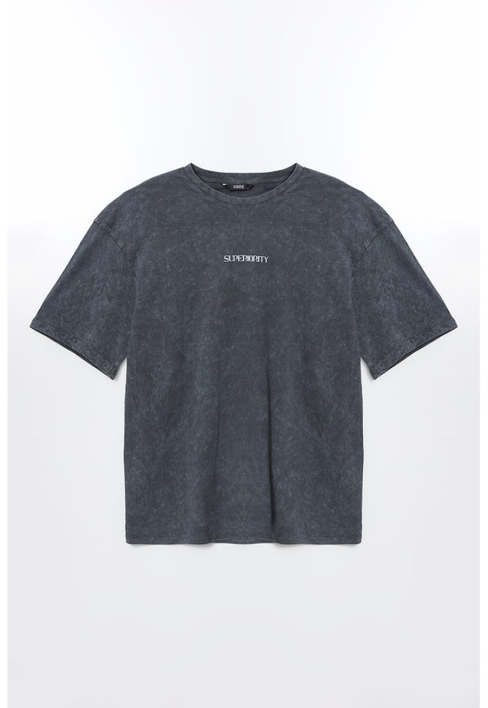 Tricou lejer cu detaliu cu imprimeu text-BARBATI/IMBRACAMINTE/Tricouri si maiouri-IMBRACAMINTE/Tricouri si maiouri