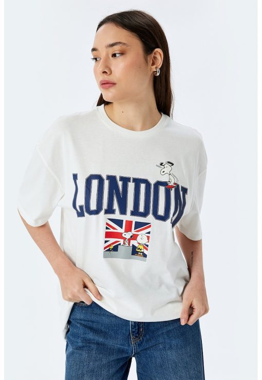Tricou lejer cu imprimeu-FEMEI/IMBRACAMINTE/Tricouri si maiouri-IMBRACAMINTE/Tricouri si maiouri