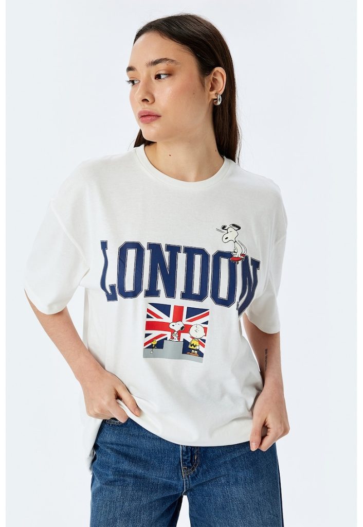 Tricou lejer cu imprimeu-FEMEI/IMBRACAMINTE/Tricouri si maiouri-IMBRACAMINTE/Tricouri si maiouri