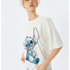Tricou lejer cu imprimeu-FEMEI/IMBRACAMINTE/Tricouri si maiouri-IMBRACAMINTE/Tricouri si maiouri