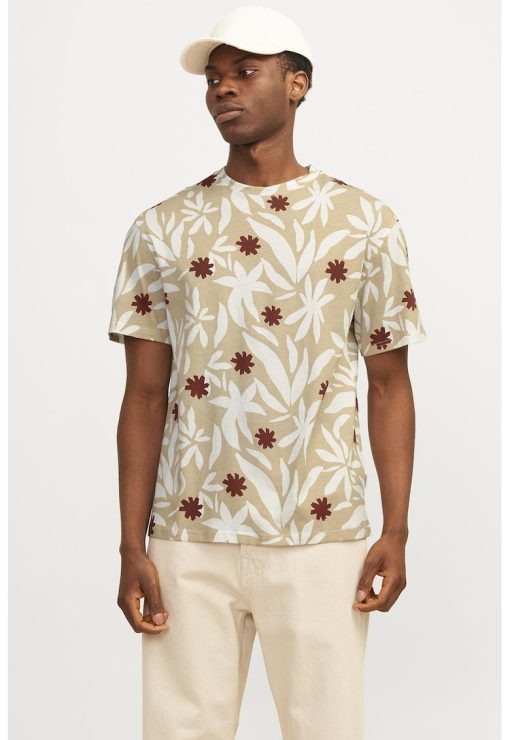 Tricou lejer cu imprimeu floral-BARBATI/IMBRACAMINTE/Tricouri si maiouri-IMBRACAMINTE/Tricouri si maiouri