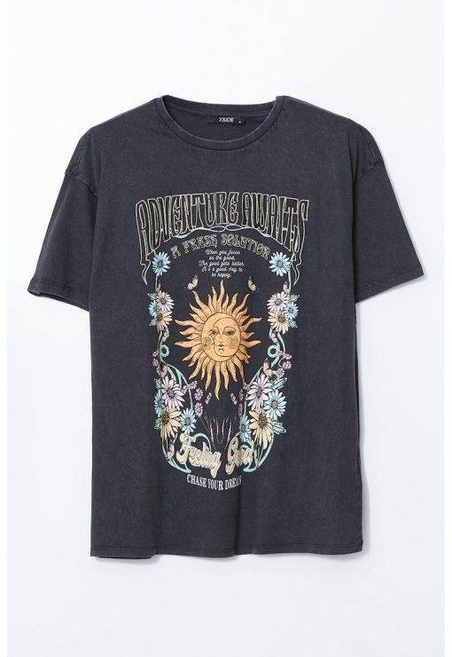 Tricou lejer cu model grafic-FEMEI/IMBRACAMINTE/Tricouri si maiouri-IMBRACAMINTE/Tricouri si maiouri