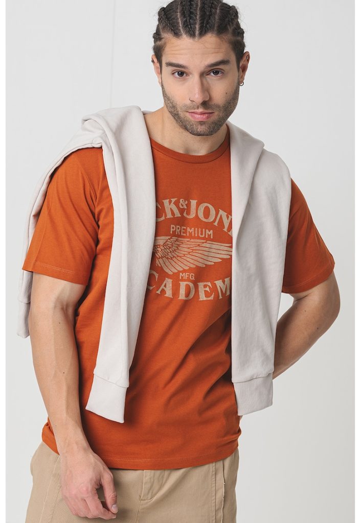 Tricou lejer din bumbac cu logo-BARBATI/IMBRACAMINTE/Tricouri si maiouri-IMBRACAMINTE/Tricouri si maiouri