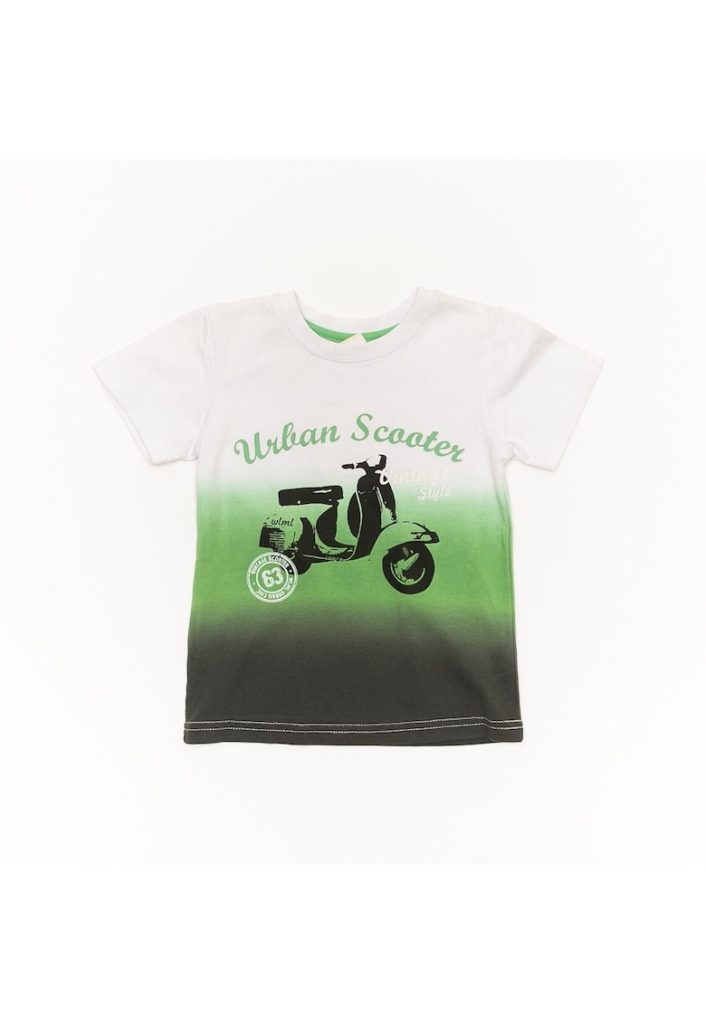 Tricou model scuter copii - din bumbac - 23320 - Verde --BAIETI/IMBRACAMINTE/Tricouri si maiouri-IMBRACAMINTE/Tricouri si maiouri
