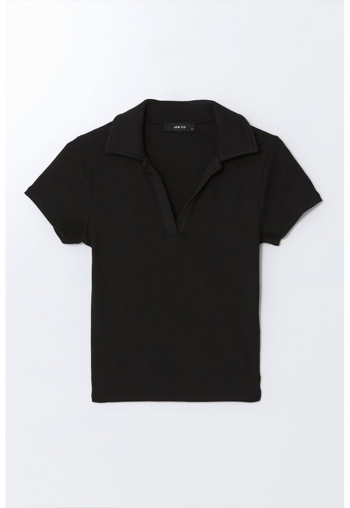 Tricou polo cu croiala cambrata-FEMEI/IMBRACAMINTE/Tricouri si maiouri-IMBRACAMINTE/Tricouri si maiouri