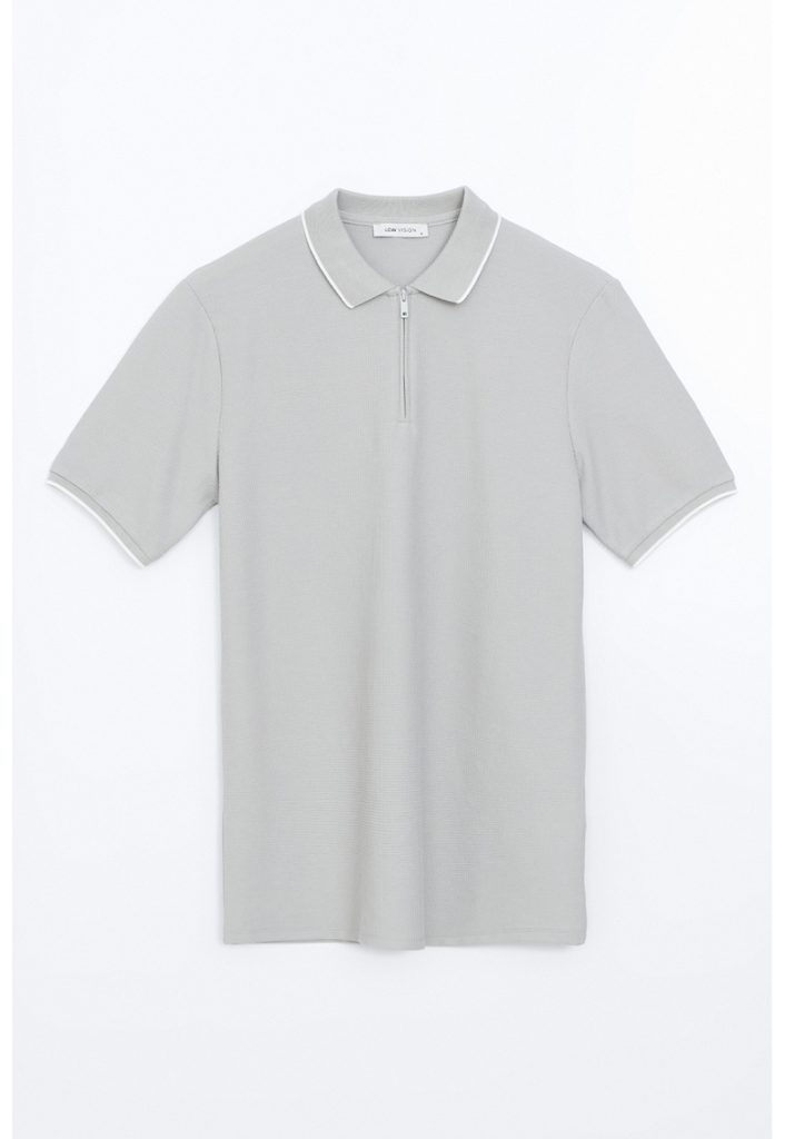 Tricou polo cu fenta cu fermoar-BARBATI/IMBRACAMINTE/Tricouri si maiouri-IMBRACAMINTE/Tricouri si maiouri
