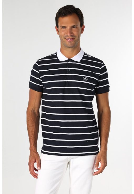 Tricou polo de bumbac cu dungi-BARBATI/IMBRACAMINTE/Tricouri si maiouri-IMBRACAMINTE/Tricouri si maiouri