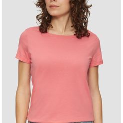 Tricou regular fit cu decolteu la baza gatului-FEMEI/IMBRACAMINTE/Tricouri si maiouri-IMBRACAMINTE/Tricouri si maiouri