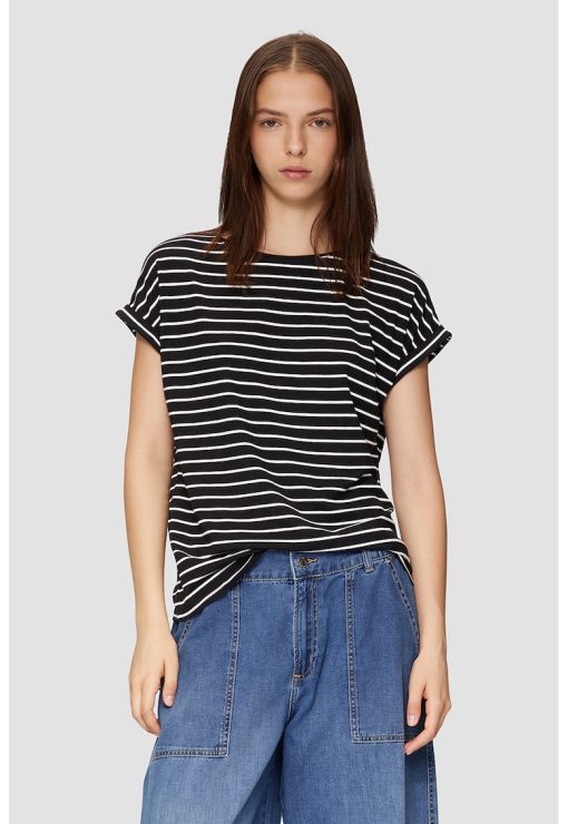 Tricou relaxed fit cu model in dungi-FEMEI/IMBRACAMINTE/Tricouri si maiouri-IMBRACAMINTE/Tricouri si maiouri
