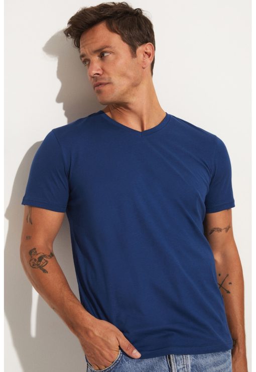 Tricou slim fit cu decolteu in V-BARBATI/IMBRACAMINTE/Tricouri si maiouri-IMBRACAMINTE/Tricouri si maiouri