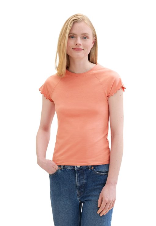 Tricou slim fit cu maneci raglan-FEMEI/IMBRACAMINTE/Tricouri si maiouri-IMBRACAMINTE/Tricouri si maiouri