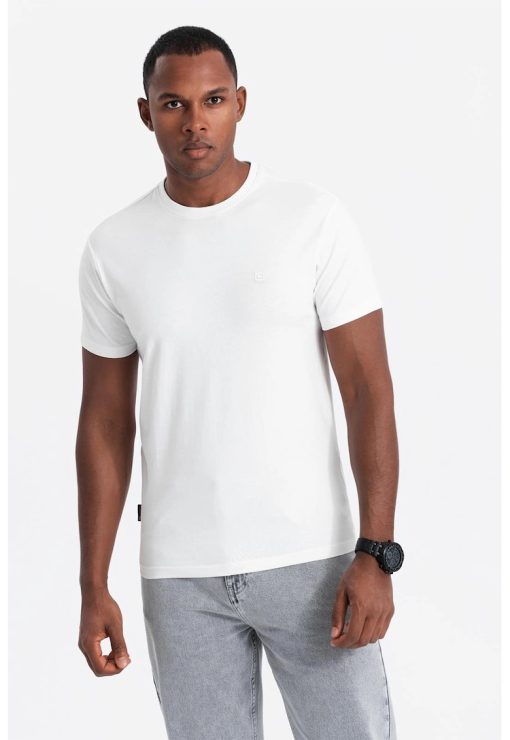 Tricou slim fit din amestec de bumbac cu decolteu rotund-BARBATI/IMBRACAMINTE/Tricouri si maiouri-IMBRACAMINTE/Tricouri si maiouri