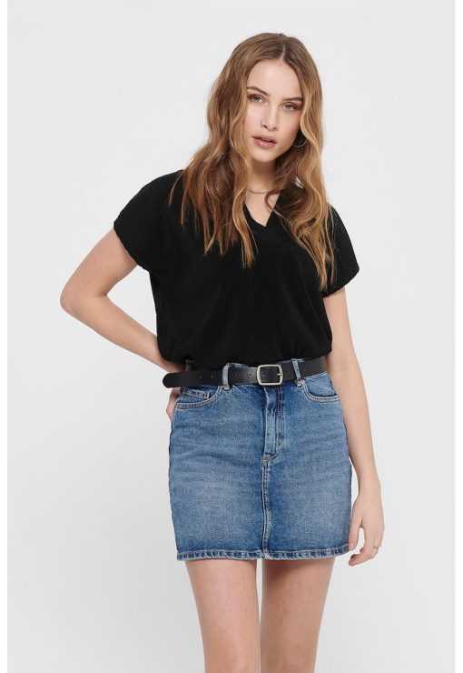 Tricou striat cu decolteu in V Esmarilla-FEMEI/IMBRACAMINTE/Tricouri si maiouri-IMBRACAMINTE/Tricouri si maiouri