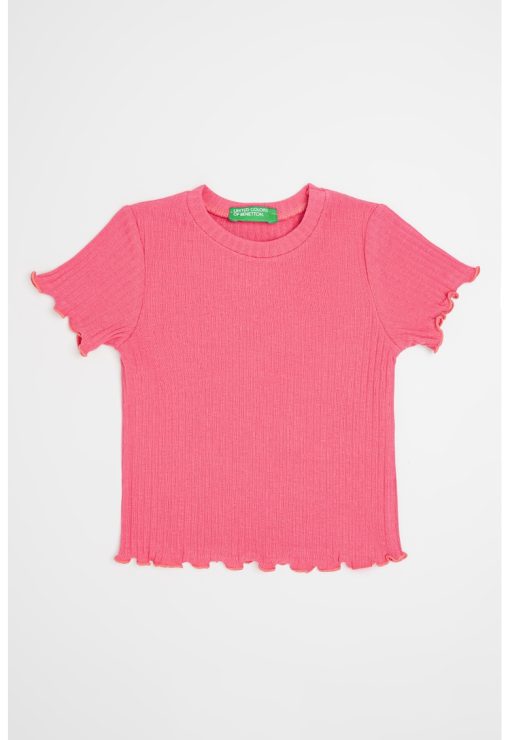 Tricou striat cu terminatii valurite-FETE/IMBRACAMINTE/Tricouri si maiouri-IMBRACAMINTE/Tricouri si maiouri