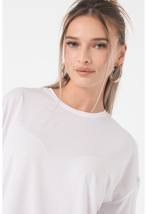 Tricou supradimensionat cu decolteu la baza gatului-FEMEI/IMBRACAMINTE/Tricouri si maiouri-IMBRACAMINTE/Tricouri si maiouri