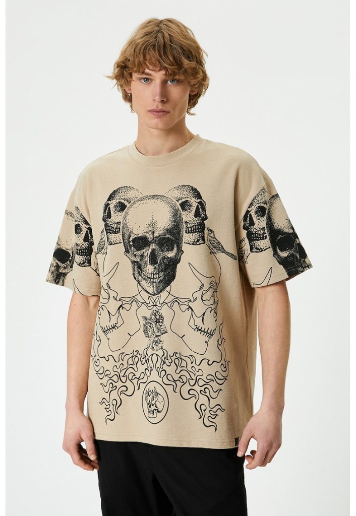 Tricou supradimensionat de bumbac cu imprimeu grafic-BARBATI/IMBRACAMINTE/Tricouri si maiouri-IMBRACAMINTE/Tricouri si maiouri