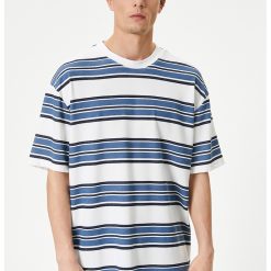Tricou supradimensionat in dungi-BARBATI/IMBRACAMINTE/Tricouri si maiouri-IMBRACAMINTE/Tricouri si maiouri
