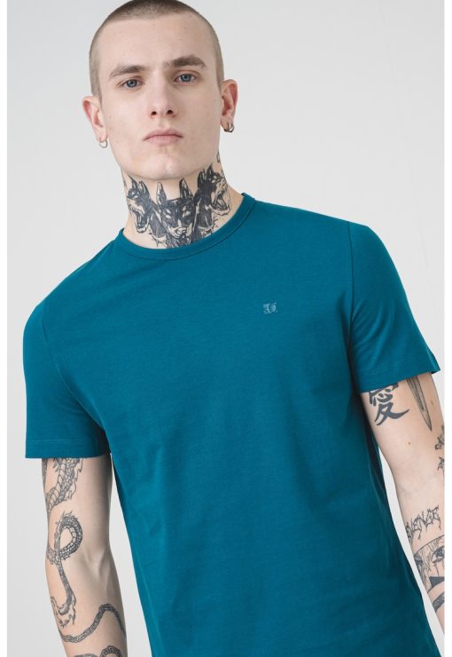 Tricou uni de bumbac cu decolteu la baza gatului-BARBATI/IMBRACAMINTE/Tricouri si maiouri-IMBRACAMINTE/Tricouri si maiouri