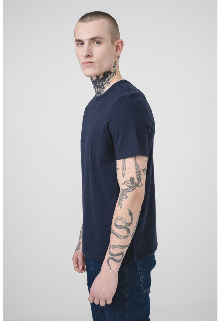 Tricou uni de bumbac cu decolteu la baza gatului-BARBATI/IMBRACAMINTE/Tricouri si maiouri-IMBRACAMINTE/Tricouri si maiouri