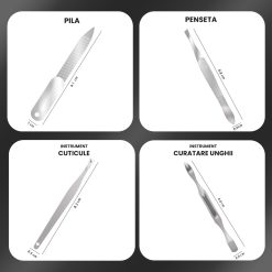 Trusa Manichiura SensoPRO Milano 12 piese Powder Pink 5