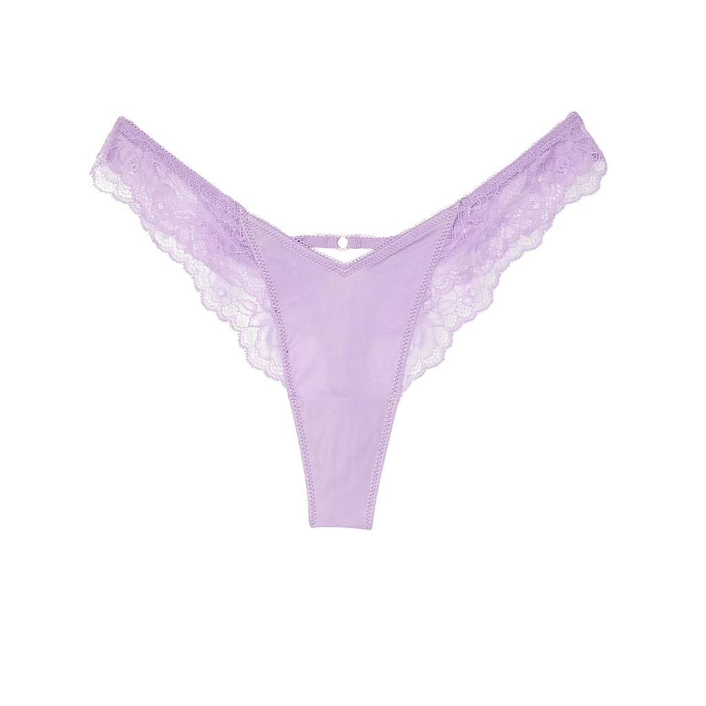 Very sexy rose lace-trim high-leg thong panty s-Imbracaminte-