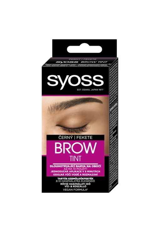 Vopsea pentru sprancene  Brow Tint - Negru - rezistenta la apa si la stergere - formula vegana - 10 ml-FEMEI/GENTI SI ACCESORII/Produse cosmetice-GENTI SI ACCESORII/Produse cosmetice