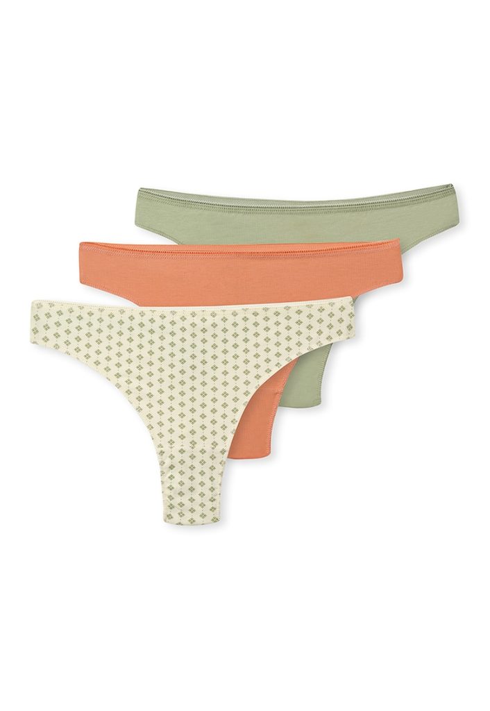 set de chiloti tanga din amestec de bumbac - 3 perechi-FEMEI/IMBRACAMINTE/Lenjerie intima-IMBRACAMINTE/Lenjerie intima