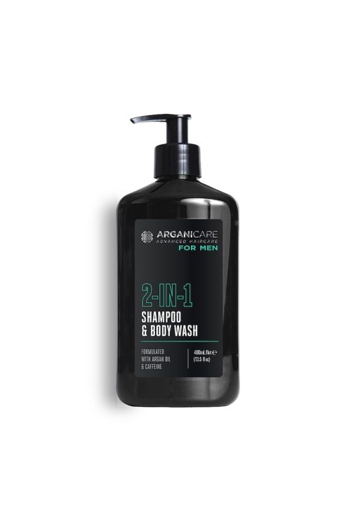 2 in 1 Sampon & gel de dus pentru barbati - cu ulei de argan si cafeina -  400 ml-BARBATI/INGRIJIRE COSMETICA/Produse cosmetice-INGRIJIRE COSMETICA/Produse cosmetice