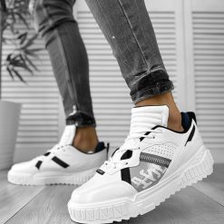 Adidasi barbati albi cu negru 93 N8-4-Incaltaminte > Adidasi barbati