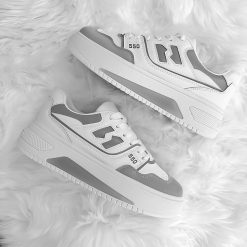 Adidasi dama casual albi  cu gri 958 T52-2-Incaltaminte > Incaltaminte dama > Adidasi dama