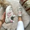 Adidasi dama casual albi cu roz 2532-Incaltaminte > Incaltaminte dama > Adidasi dama
